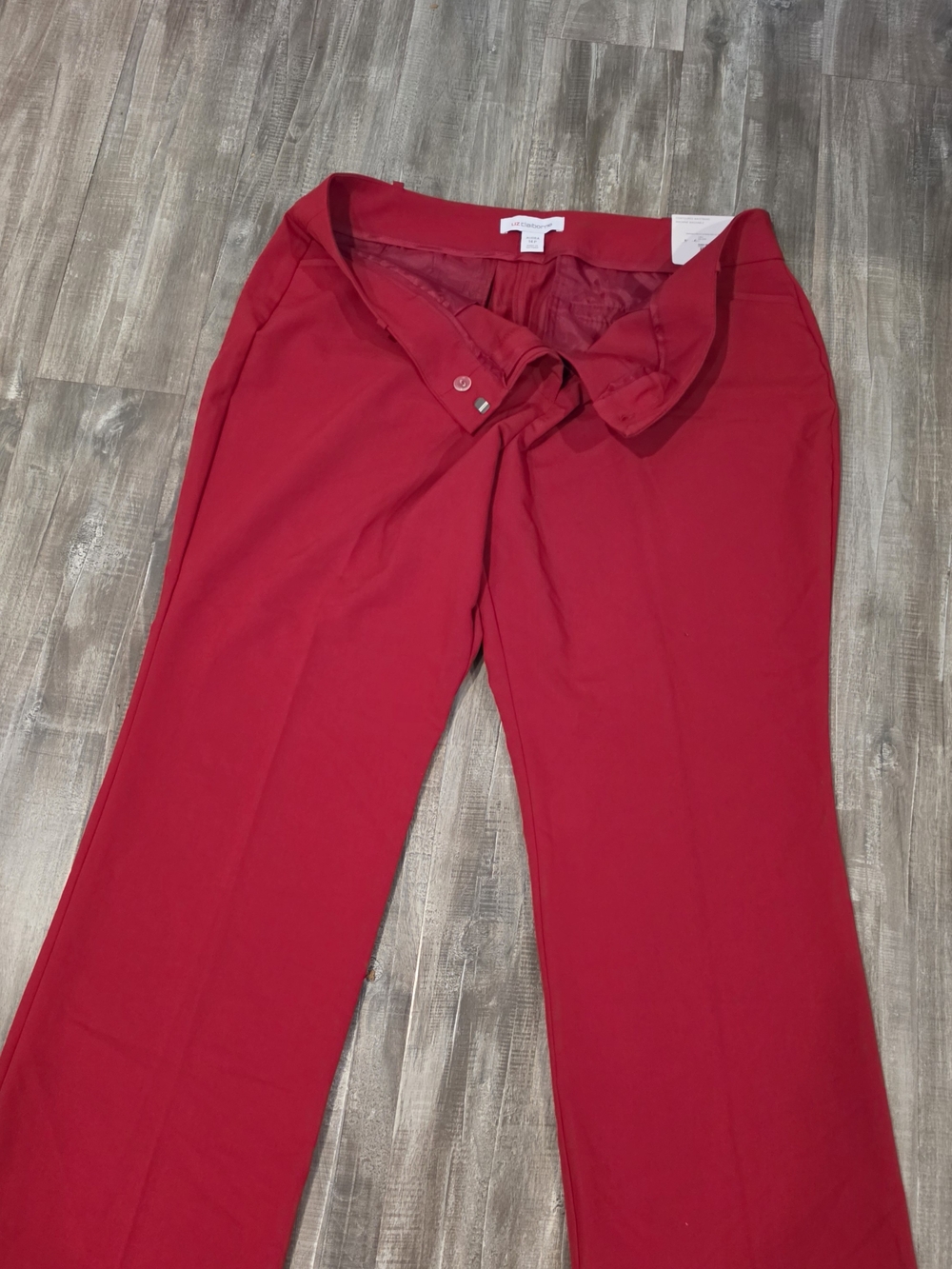 Liz Claiborne Bright Red Straight-Leg Ponte Pants